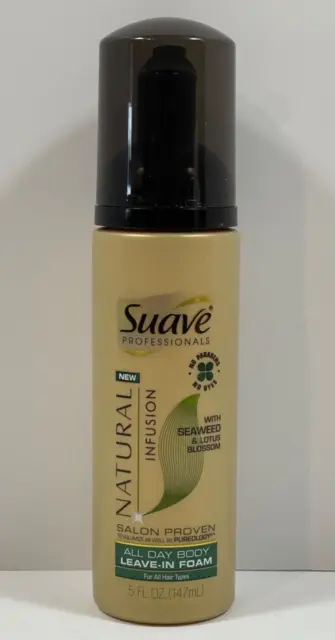 Suave Professionals Natural Infusion All Day Body Leave-In Foam, 5 oz. -- New