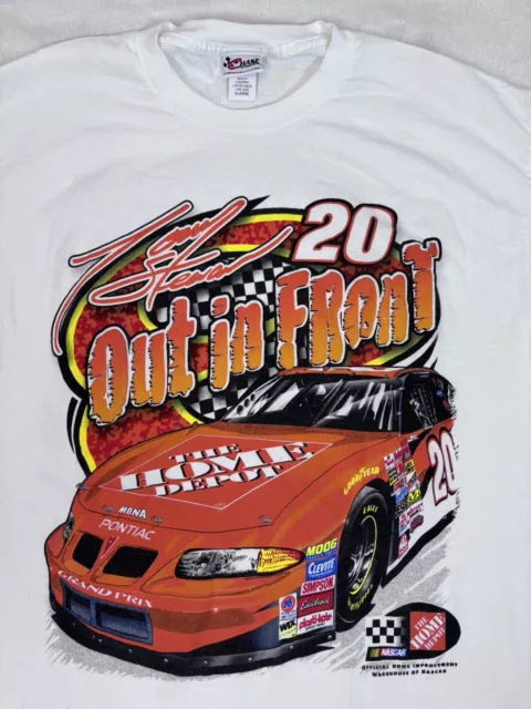 2002 Chase 2 Sided Tony Stewart #20 Mens XL T Shirt NASCAR Home Depot Vintage