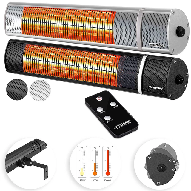 Monzana Heizstrahler Wärmestrahler Infrarotstrahler 2000W Terrassenstrahler