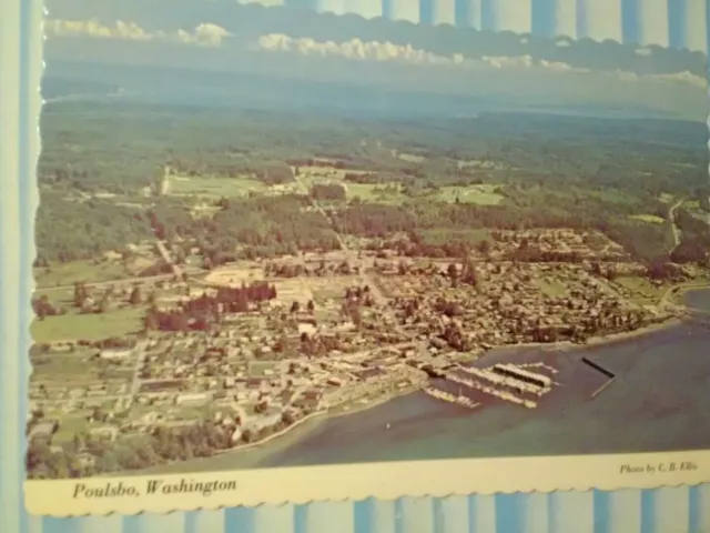 Vintage Post Card Aerial View Over Poulsbo   Washington.