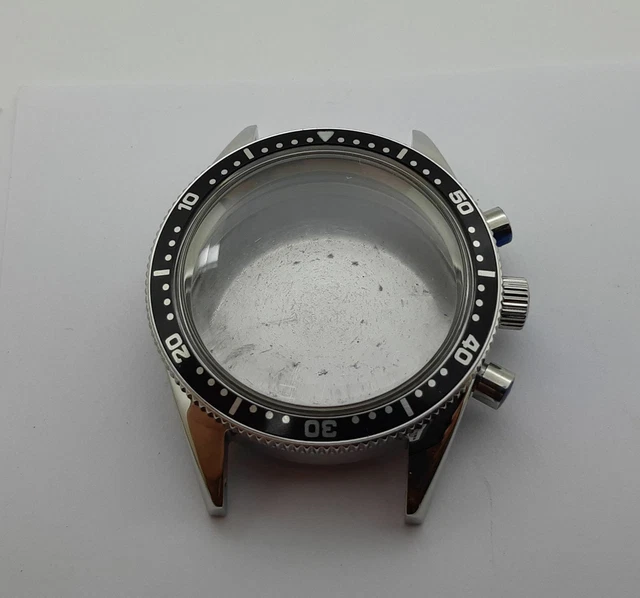Boîtier Montre Chronographe Valjoux 7734 - Mouvement Mécanique Manuel, Style Militaire Années 70