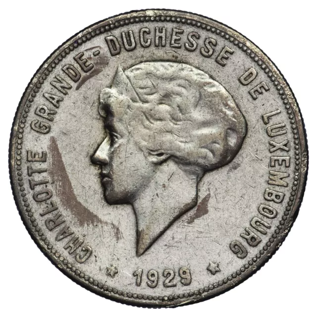 Luxemburgo 10 francs 1929 Charlotte Plata KM.39 L.287-1 Moneda Luxemburgo