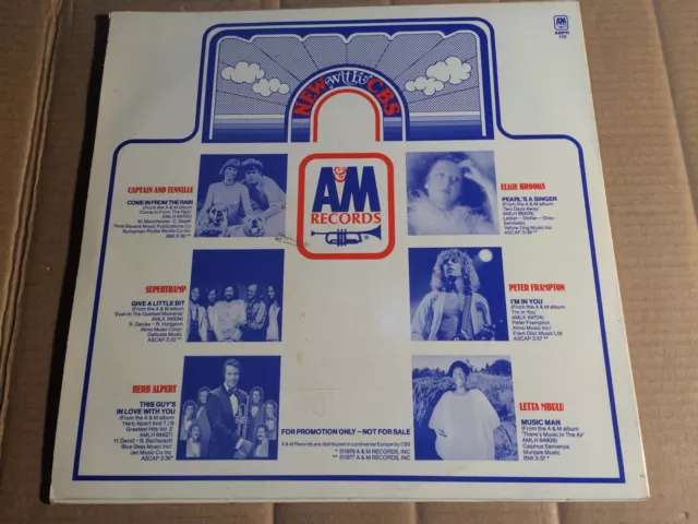 A & M Sampler - New With Cbs - Armatrading / Lofgren / Frampton - Lp - Promo 2