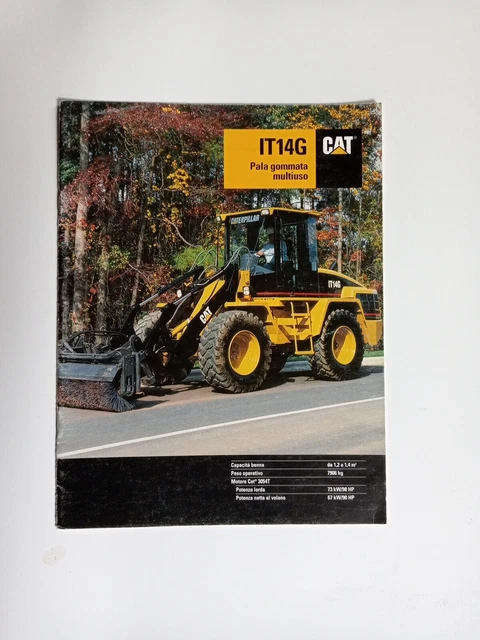 Depliant Brochure Caterpillar IT14G PALA GOMMATA MULTIUSO GRUPPO MAIA