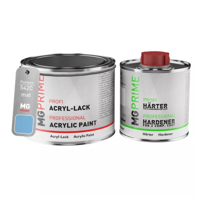 Pantone 542C Blue Peinture acrylique mate Pot de 0,75 litre, durcisseur inclus