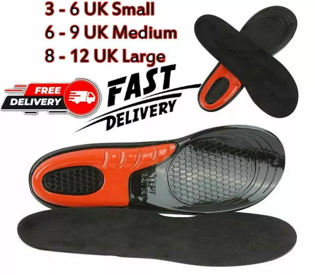 Work Boot Insoles Hiking Trainer Inner Soles Foot Inserts Support Silicone Gel