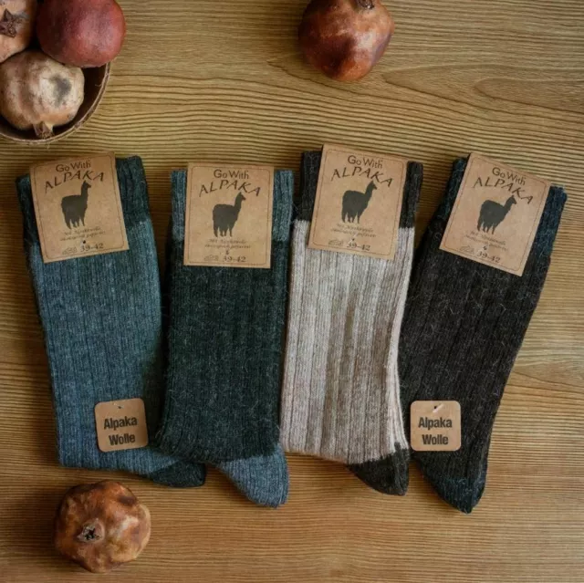 Alpaca Wool Socks 2 pairs Natural Thermal Winter Socks Hiking walking home sock