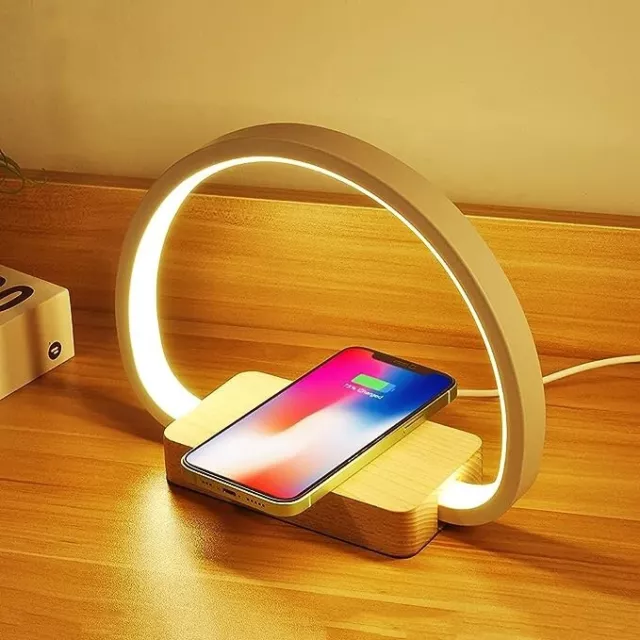 LAMPE DE CHEVET Chargeur sans Fil, Lampe de Table Tactile avec Port USB, LED  EUR 49,99 - PicClick FR