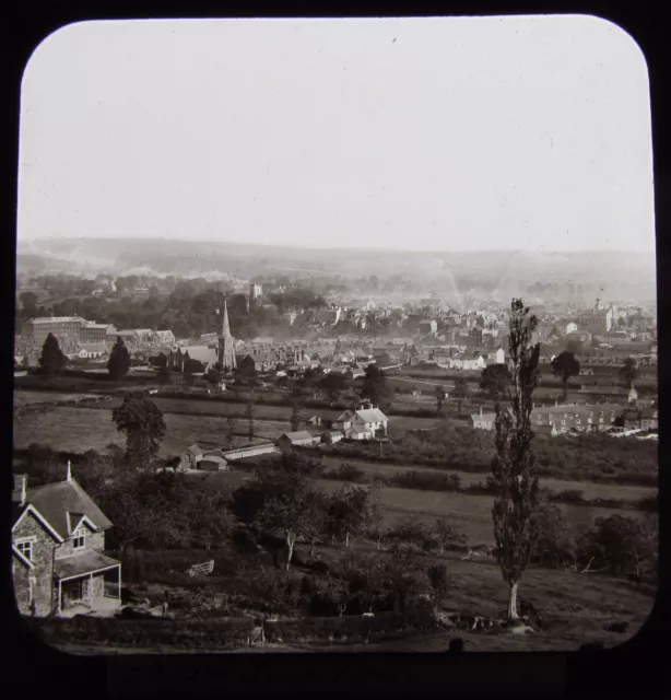 Glas magische Laterne Schiebe ANSICHT AUF TIVERTON C1890 VIKTORIANISCHES FOTO DEVON