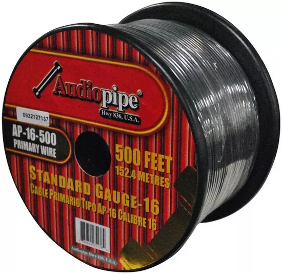 Nippon AP16500BK Black Audiopipe 500' Primary 16 AWG Gauge Auto Stereo Wire