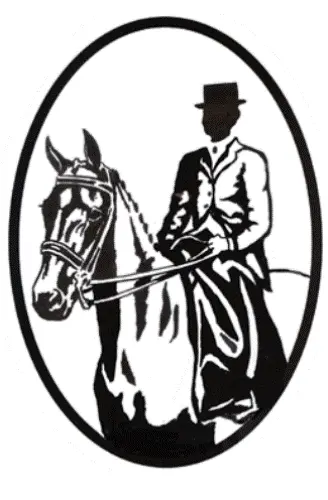 Sidesaddle Decal - Equine Horse Discipline Oval Vinyl Black & White Sticker