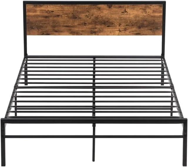 4FT6 DOUBLE METAL Bed Frame Heavyduty Slatted Platform Bed Frame with