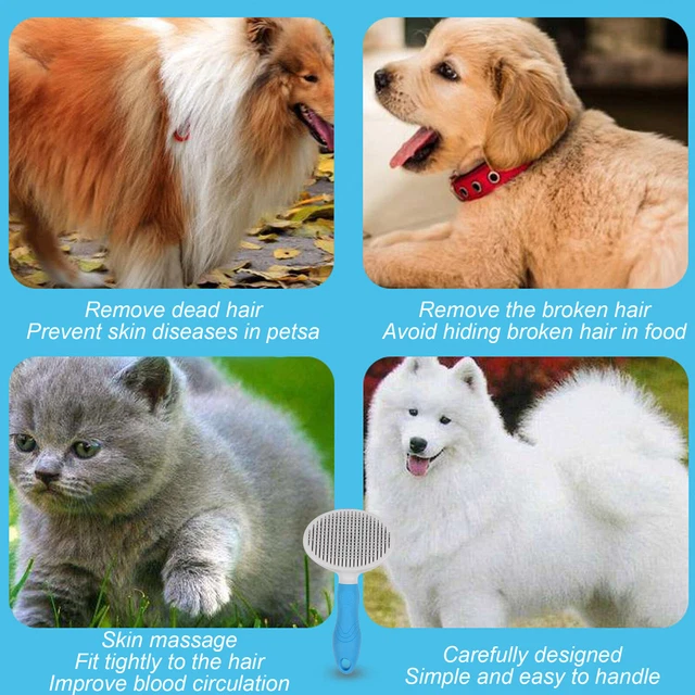 Grooming Brush For Pet Dog Cat Deshedding Tool Comb Fur Remover Reduce Hair 3