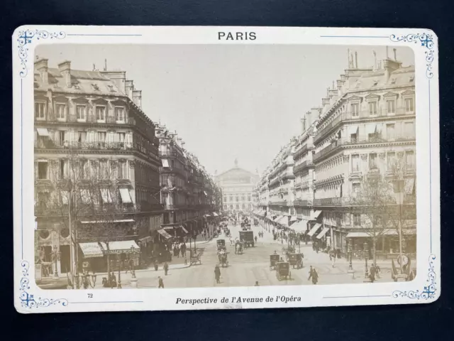 France, Paris, Perspective of the Avenue de l&#039;Opera Vintage Print. Card