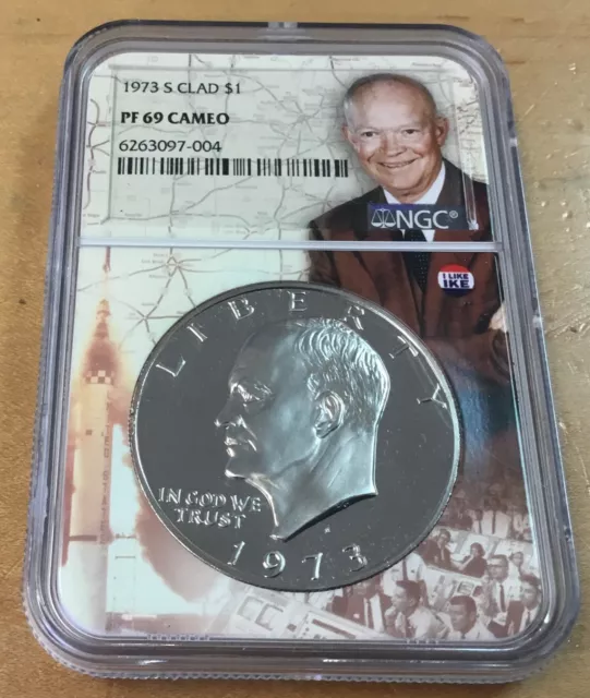 1973-S $1 CLAD Eisenhower NGC PF69 (M16)