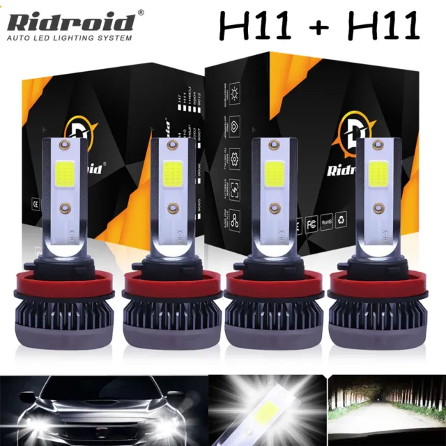 Combo 4 Bulbs LED Headlight 6000K White Kit For Chevy Malibu Impala Hi&Low Beam