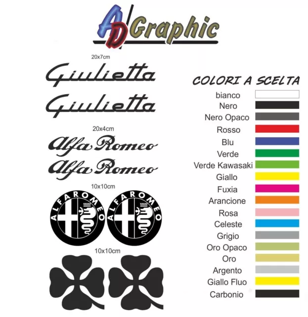 kit adesivi adesivo Stickers sticker compatibile alfa romeo giulietta alfaromeo
