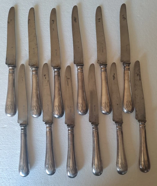 12 couteau en métal, argenté (s21) - Arts de la table