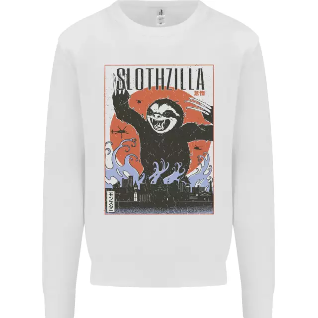 Slothzilla Funny Sloth Parody Kids Sweatshirt Jumper