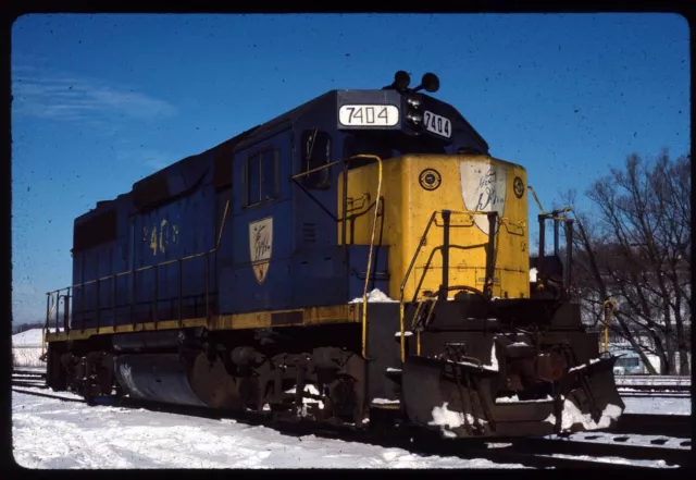Original Rail Slide - DH Delaware & Hudson 7404 Binghamton NY 1-29-1988