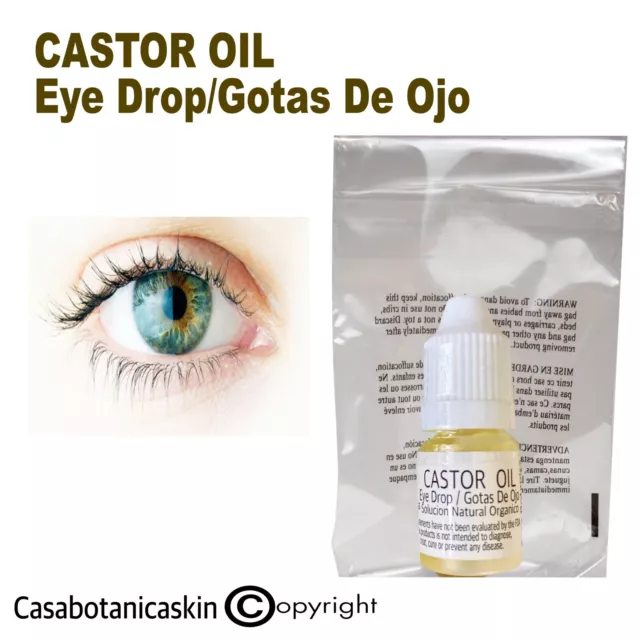 2pcs Castor Oil Eye Drops Organic Cold Pressed Non GMO Hexane Free Casa Botanica