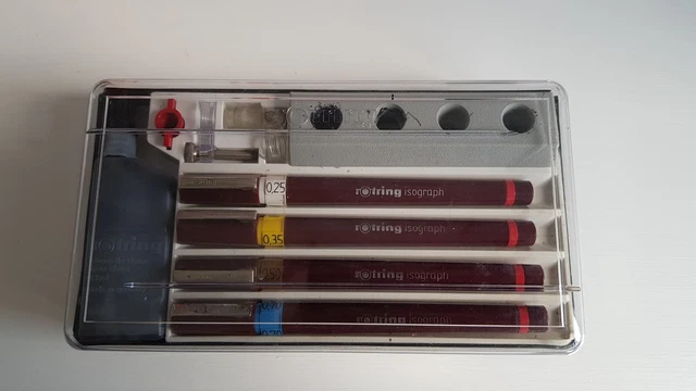 ROtring Isograph S0699390-3 Fineliner And Pencil College Set Technical Pens 0 20 Mm 0 40 Mm 0 60 Mm And Mechanical Pencil 0 5 Mm Accessories With Black Notebook - View #2