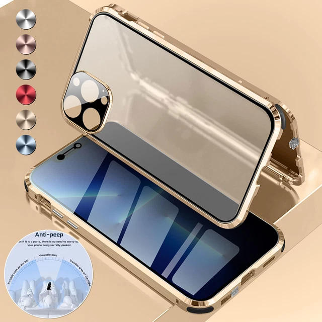 For iPhone 14 13 12 11 Pro Max Full Cover Glass Screen Protector Anti-Peep Case