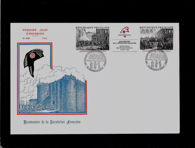 France Tres Belle Enveloppe Grand Format Fdc+++ Annee 18/06/1988++++++Parfait+++