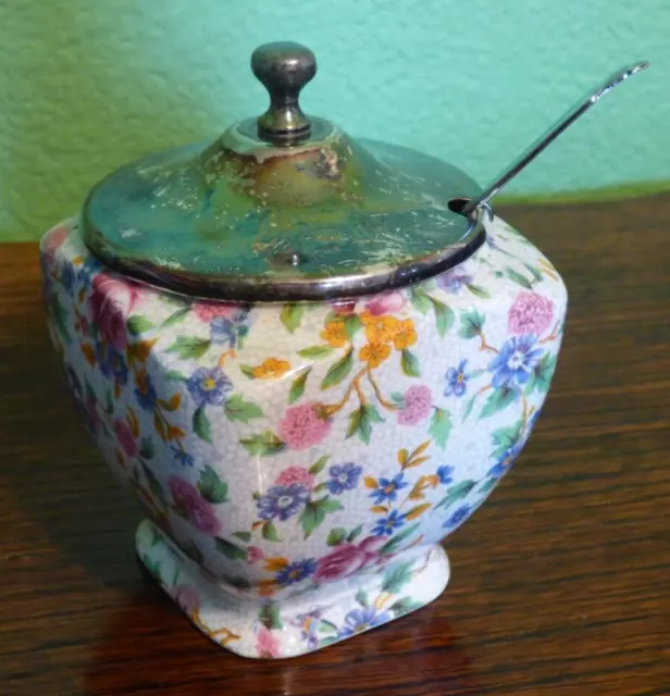 Floral "Old Cottage" Royal Winton Grimwades Floral Chintz Sugar Bowl England