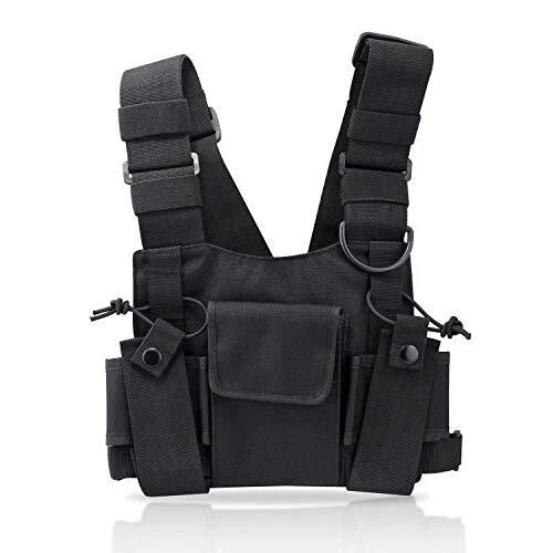 Radio Chest Harness Chest Front Pack Pouch Holster Vest Rig for Two Way Radio...