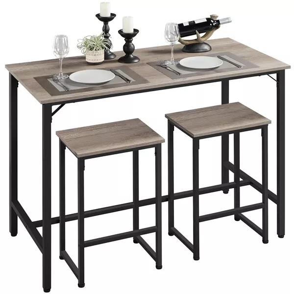 Bar Table Set Dining Room Table Set Counter Height Table with Stools Set of 2
