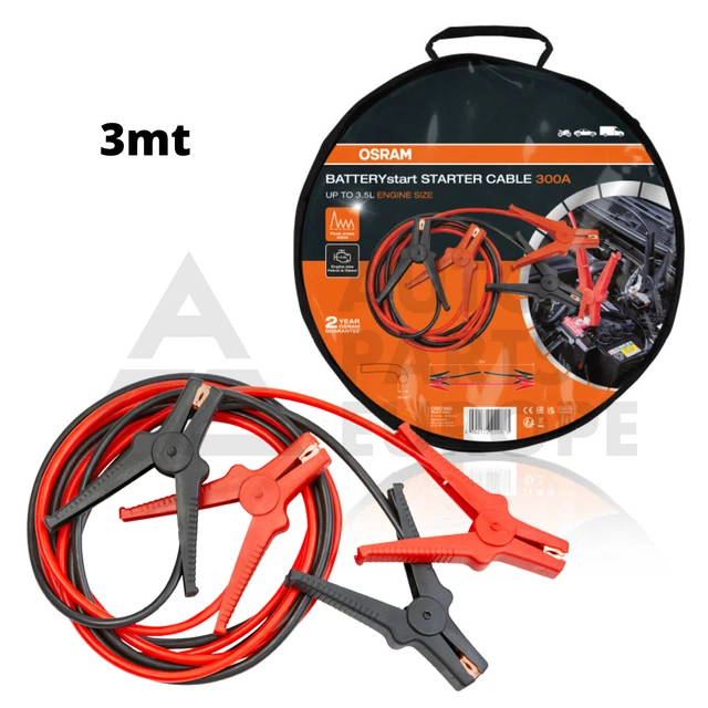 CAVI STARTER PINZA 300A PER AVVIAMENTO BATTERIA AUTO MOTO CAMPER 3,0mt