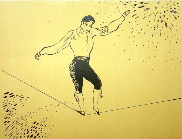 [CIRQUE] SERGE  Le danseur sur fil de fer, LITHOGRAPHIE Originale signée, 1944 2