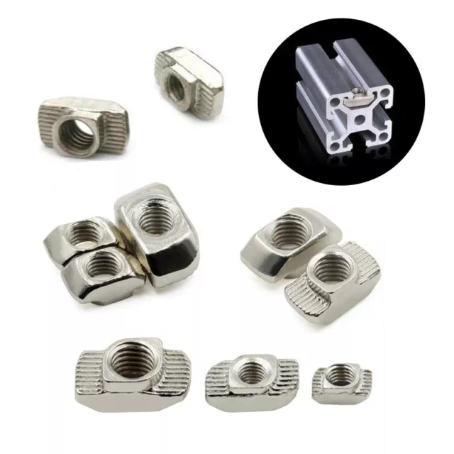 20X M3~M8 Drop In Tee nuts T-Nut Aluminium Profile Extrusion T-slot 3D Printer