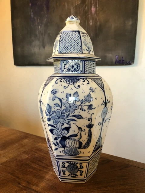 Joli Grand Pot Couvert En Céramique Asiatique, Pot A Gingembre