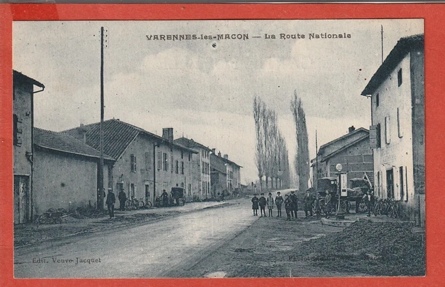 Cpa -  Varennes Les Macon - 71  - Saône Et Loire  - La Route Nationale  - Pompe