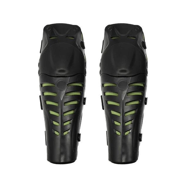 2 Pezzi Ginocchiere Moto con Cinghia Adulti Verde