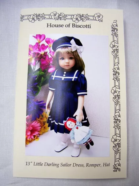 Effner 13" Little Darling Pattern Sailor Dress, Romper, Hat,  Dolls Doll