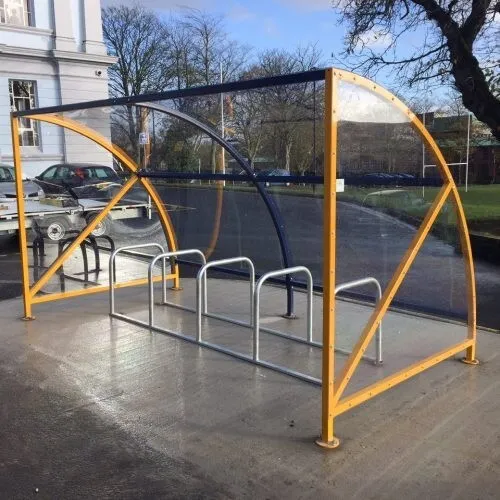 10 Space Cycle/bike shelter Galvanised With 5 Bike Stands And Perspex ✅️