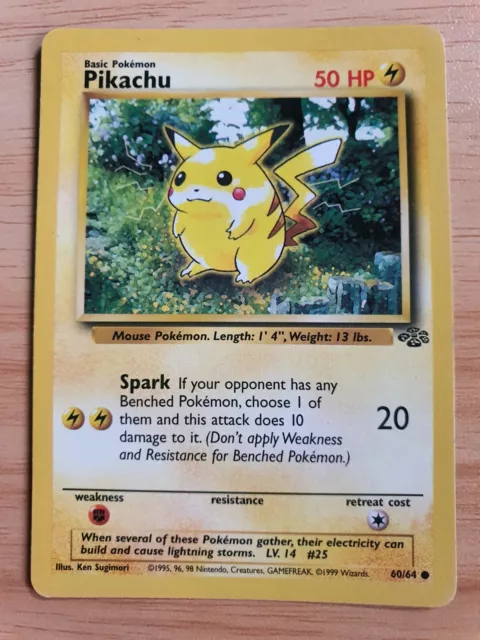 Pokemon Pikachu 60/64 Jungle Edition Unlimited, 1999, Card, TCG