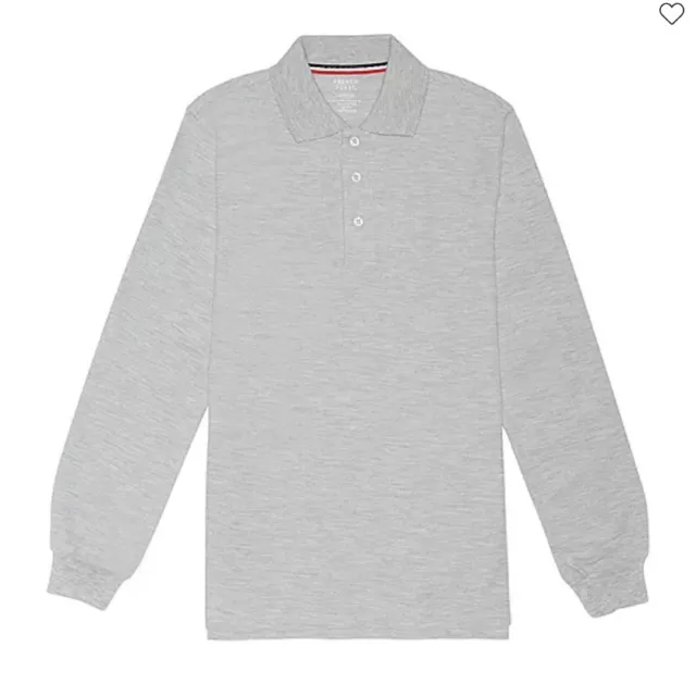 French Toast Little & Big Boys Long Sleeve Polo Shirt Gray 2