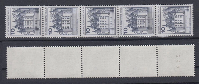 Berlin 532 II Letterset RM 5er Streifen ungerade Nr. Burgen + Schlösser 10 Pf **