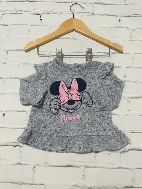 T-shirt tunica top Disney Minnie bambina 0-3 mesi *Combiniamo posta*