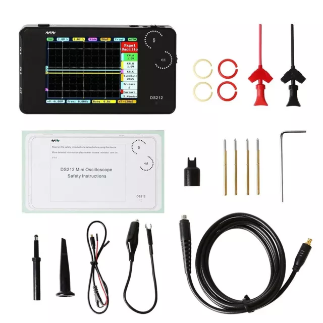 Oscilloscopio memoria digitale portatile mini DS212 1 MHz campionamento 10 ms a/