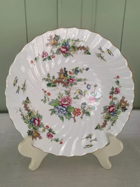 Crown Staffordshire England Fine Bone China Pagoda Dinner Plate 10,5” Gold Trim