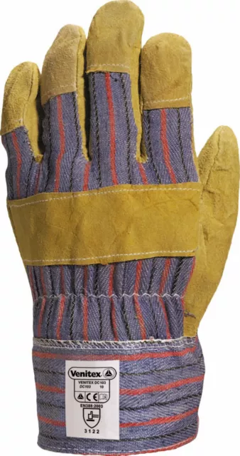 Delta Plus Venitex DC103 Cowhide Canadian Rigger Safety Work Gloves Docker PPE