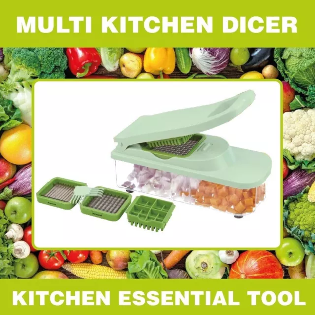 Premium Vegetable Chopper Slicer Dicer Set with 3 Interchangeable Blades