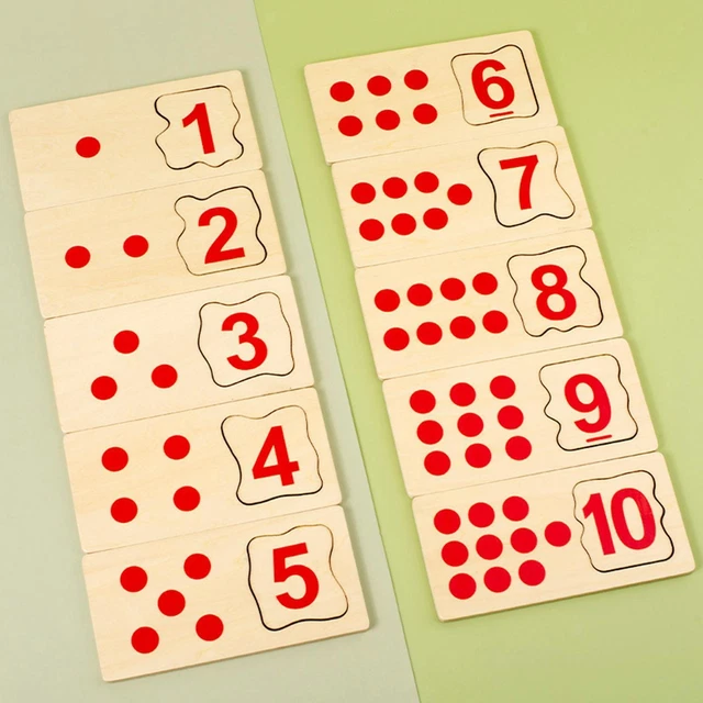 10 PIECES WOODEN Counting Blocks Early Learning Math Toy £21.74 ...