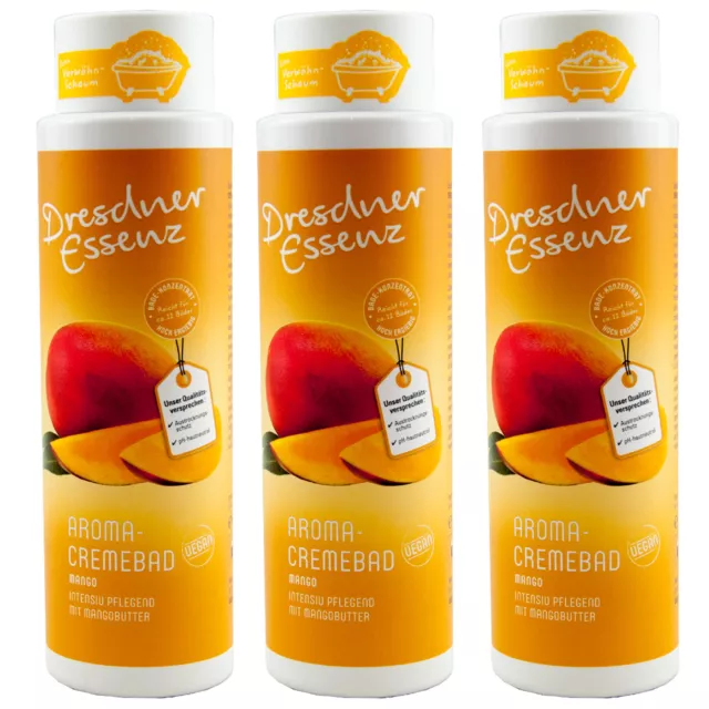 DRESDNER ESSENZA AROMA CREMA BAGNO MANGO 3x 400ml - vegano - pH neutro - per 12 bagni
