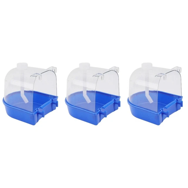 3 Sets Nymphensittich Badewanne Bad Dusche Box Käfig Zubehör Vogel Dusche Becken